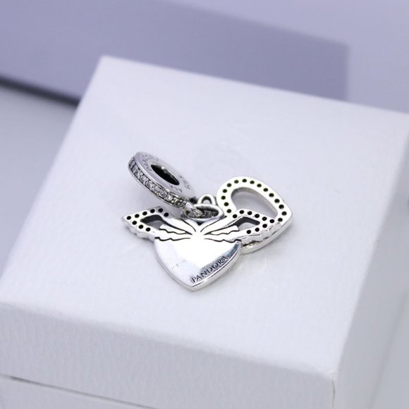 Pandora Angel of Love CZ Dangle Charm Sterling silver Moments Pendant - Picture 4 of 5
